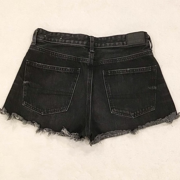 American Eagle 2 Super Hi-Rise Festival Denim Shorts Women’s Faded Black 2020 - Picture 4 of 10